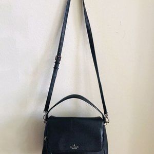 Kate Spade Purse Black Pebble Leather Chester Street Miri Satchel Shoulder Strap